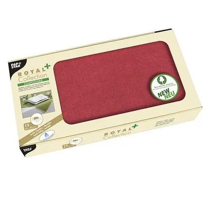 Produktbild von 5x12 Mitteldecken, stoffähnlich, PV-Tissue "ROYAL Collection Plus" 80 cm x 80 cm bordeaux