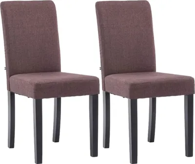 Produktbild von CLP 2er Set Esszimmerstuhl Ina Stoffbezug mit Holzgestell braun Gestell Farbe schwarz