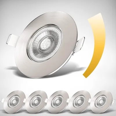 Produktbild von B.K.Licht - 6er Set LED Bad Einbaustrahler 230V dimmbar, flach, warmweiß, LED Sp