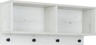 Produktbild von arthur berndt Wandregal Lavea White Oak 2 Fächer 4 Haken