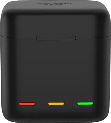 Produktbild von TELESIN 3-Slot-Schnellladebox, Sportkamera-Akkuladegeraet, Typ-C-Schnellladegehaeuse mit TF-Kartensteckplaetzen, Ersatzzubehoer fuer Sportkameras fuer Gopro Hero 13