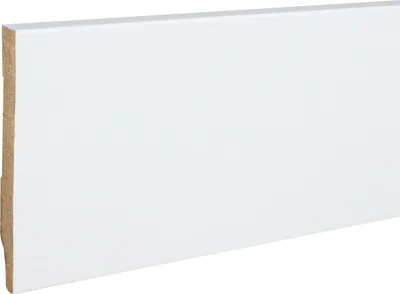 Produktbild von Fußleiste Cottbus 13 x 110 x 2500 mm MDF Foliert Klassisch Weiß Überstreichbar Eckiges Profil Moderne Sockelleiste Kabelkanal by PROVISTON