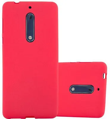 Produktbild von Cadorabo Schutzhülle für Nokia 5 2017 Hülle in Rot Handyhülle TPU Etui Cover Case