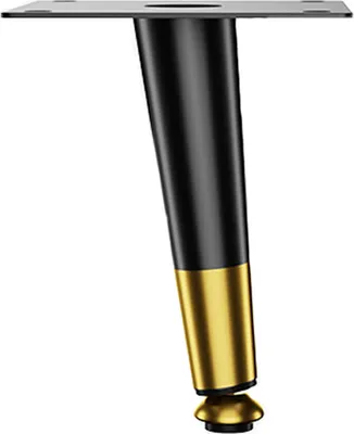 Produktbild von INF 4 Stück Möbelfüße - Schwarz und Gold - Schräger Kegel XXL