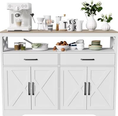 Obrázek produktu pro Kuchyňská skříňka – 4 dvířka, 2 zásuvky – volně stojící – moderní design – MDF a masivní dřevo – šířka 50 cm