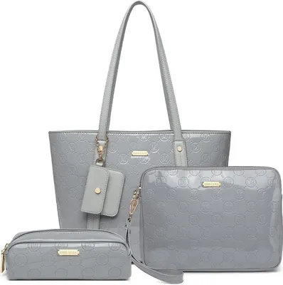 Produktbild von Miss Lulu Damen Handtasche Shopper Set Kunstleder Mittelgroß 3-teilig