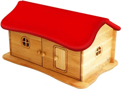 Immagine prodotto di Solida casa/agriturismo di legno, con tetto rosso per giocare alla fattoria 935-4026
