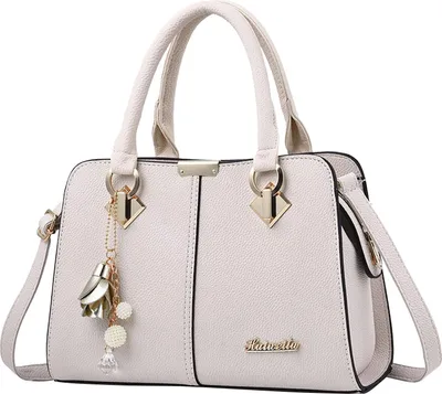 Produktbild von OKWISH Handtasche Damen Schultertasche Henkeltasche Schultertasche Umhängetasche Groß Handtasche Tragetasche Leder Crossbody Bag Geschenke Beige