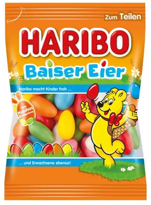 Image de Œufs meringués Haribo Demi-œufs en sucre mousseux enrobés 175 g