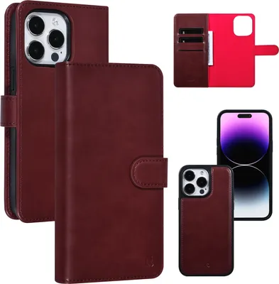 Produktbild von UNIQ Accessory iPhone 14 Pro Max Book type case - Card holder - Red