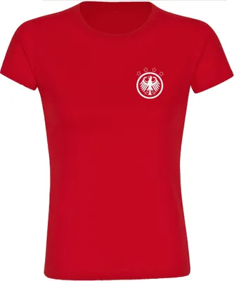 Produktbild von multifanshop Damen T-Shirt - Deutschland - Adler Retro, rot, Größe S