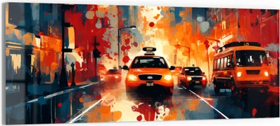 Produktbild von DEQORI Glasbild Echtglas 150x60 cm 'Metropolenrausch' Wandbild Bild modern Deko