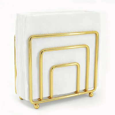 Serviettenhalter Metall, gold, 14x13x6 cm, für Tische & Küche