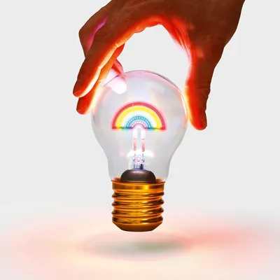 Produktbild von Glühbirnen-Lampe »Regenbogen«.