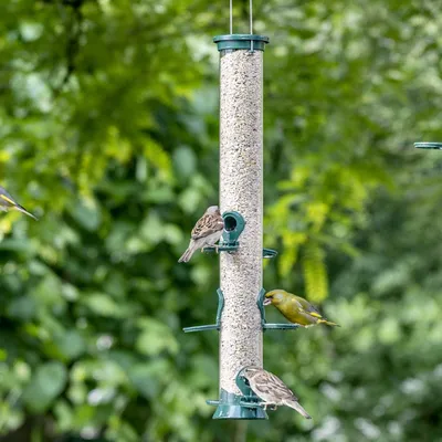 Produktbild von CJ Wildlife Futtersäule Vögel - Vogelfuttersäule - Metall, Grün - 6 Futteröffnungen