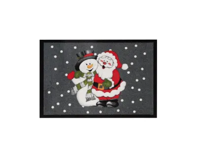 Produktbild von Fussmatte Schmutzfangmatte Santa and Snowman grau 40x60 cm