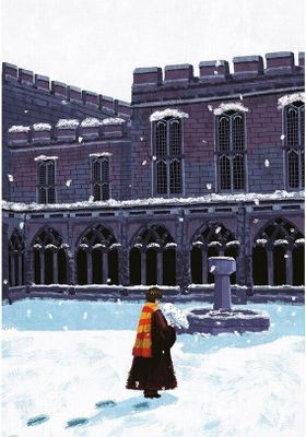 Harry Potter - potlač "Zasnežené nádvorie" PM6063 (30 cm x 40 cm) (farebná)