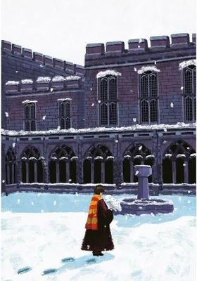 Obrázok produktu pre Harry Potter - potlač "Zasnežené nádvorie" PM6063 (30 cm x 40 cm) (farebná)