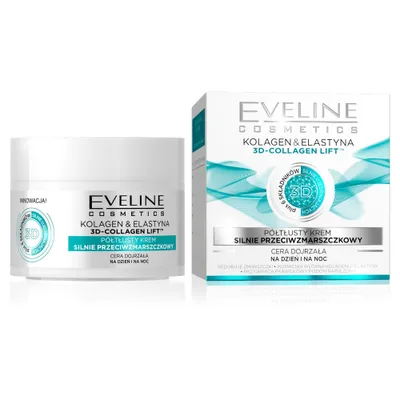Image de EVELINE 3D Collagen Lift Crème anti-rides semi-grasse haute efficacité pour peaux matures 50ml