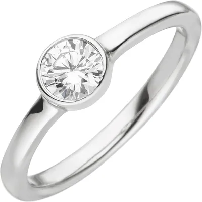Produktbild von Gr. 54 Damen Ring 925 Sterling Silber 1 Zirkonia Silberring
