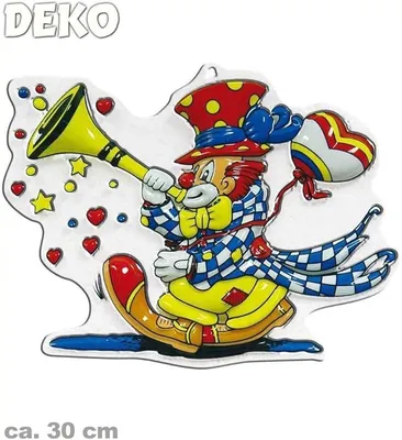Produktbild von Wandbild Clown mit Tröte, Höhe ca. 30 cm, Wand-Deko, Dekoration