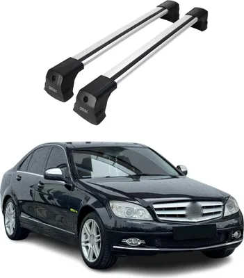 Image de Barres de toit transversales pour Mercedes C-Class 2008-2014 gris en Alu