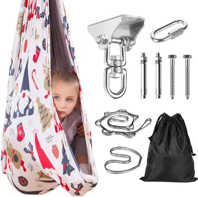 Produktbild von Therapie Schaukel Hängematte Therapieschaukel Kinder - Indoor Outdoor 360° Drehend Doppelte Schicht Schaukeltuch Kinder Geschenke für Autismus Erwachsene Kinder Baby