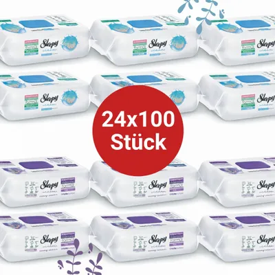 Obrázok produktu pre Čistiace utierky Sleepy Easy Clean – 12x100 Orchidea + 12x100 Ocean | Lesklé čelné strany
