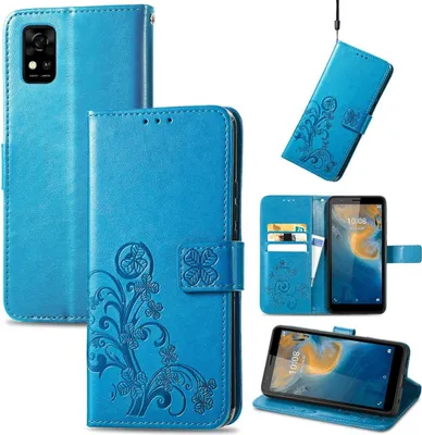 Produktbild von König Design Hülle kompatibel mit ZTE Blade A31 Kunstleder Handyhülle - Handy Case Blau