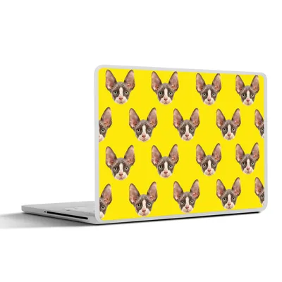 Produktbild von MuchoWow® Laptop Aufkleber Sticker Cover Haustiere - Muster - Gelb 30x22 cm - Laptop-Sticker