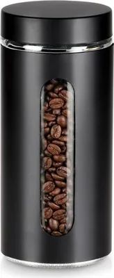 Image de Vilde | Récipients alimentaires - Boîte de stockage pour produits en vrac - avec bouchon à vis - noir - 1,3 l