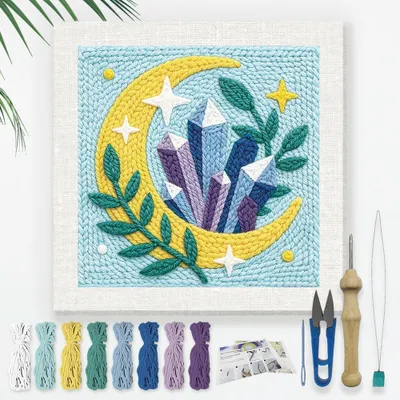 Punch-Nadel-Set Mondkristall Blatt 24x24 cm für Anfänger