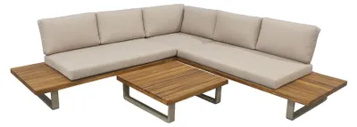 Produktbild von Ecklounge-Set Barstano | Sand/Sable | Akazienholz und Aluminium