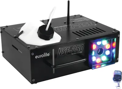 Obrázok produktu pre NSF-250 LED DMX Hybrid Spray Fogger - vertikálny/horizontálny hmlový stroj s LED reflektorom