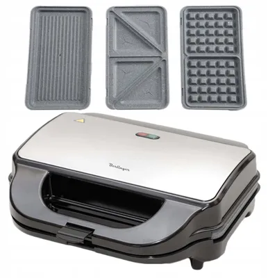 Produktbild von 3-in-1-Sandwichmaker: Toaster, Grill, Waffeleisen mit Marmorplatten-Max-2100-W