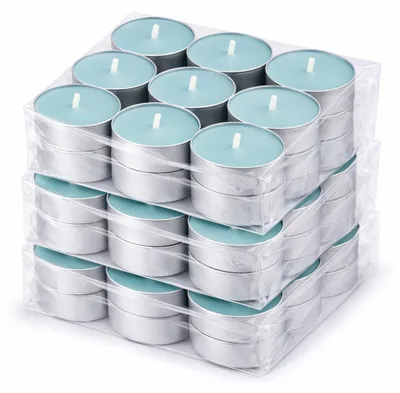 Produktbild von Duft-Teelichter 54er Pack – Duft Ozean, ca. 4 Stunden Brenndauer, Teelicht Kerzen aus Wachs, rund Ø 4 cm, hergestellt in der EU, für Indoor & Outdoor