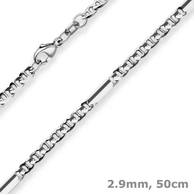 2-9mm-Panzerstegkette-aus-925-Silber-rhodiniert-50cm