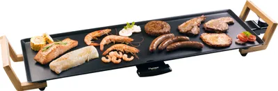 Immagine prodotto di Griglia elettrica da tavolo Bestron, piastra teppanyaki XL dal design asiatico, divertimento alla griglia per 6 persone, superficie grill extra large, 1.800 W, colore: nero