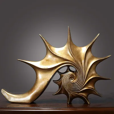 Produktbild von Muschel Skulptur 40.5 x 28 x 5.5 cm, Polyresin, gold, Wohnzimmer