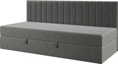 Produktbild von Dunkelgraues Einzelbett 90x200 cm INTARO 35M mit Bonellfederkernmatratze für Jugendliche