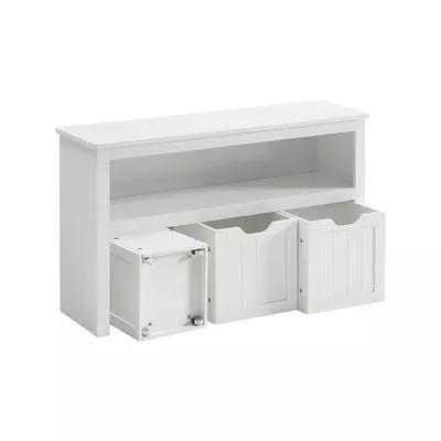 Imagen del producto de Estantería infantil And OutdoorMatch Lempi - Almacenamiento de juguetes para niños - Armario de almacenamiento - Armario de juguetes - Caja de almacenamiento - Con ruedas - Estantería para juguetes - Para habitación infantil - 102 x 30 x 60 cm - Blanco