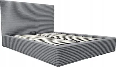 Zdjęcie produktu dla Łóżko tapicerowane z pojemnikiem i stelażem LT100 Cordo 160x200x115 szary