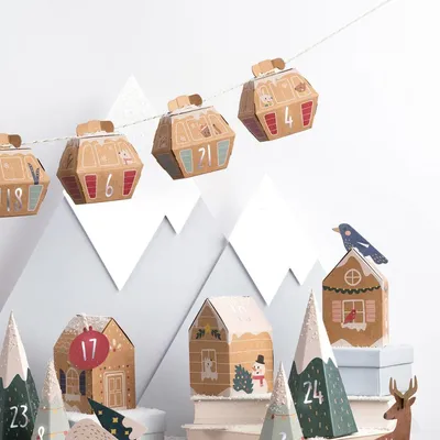 Image de Kit pour faire son propre calendrier de l'avent montagne enneigée