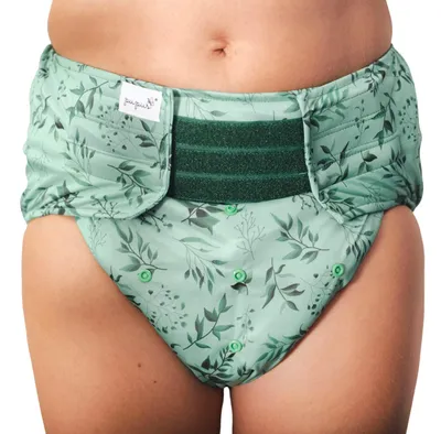 Produktbild von Wiederverwendbare Stoffwindel für Erwachsene mit Tasche und Saugeinlage – Größe XL/2XL - grün mich