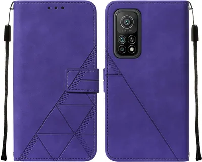 Produktbild von Xiaomi Poco M3 Pro 5G Hülle, Schlank Prägung Flip Leder Kartenfächer Schutzhülle mit Ständer für Xiaomi Redmi Note 10 5G / Poco M3 Pro 5G Lila