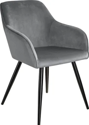 Zdjęcie produktu dla krzesło do jadalni tectake® Marilyn tapicerowane aksamitem 58 x 62 x 82 cm