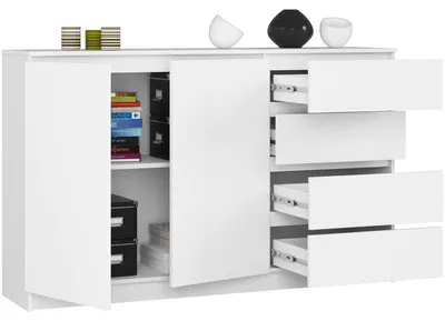 Obrázok produktu pre Komoda 160 cm so 4 zásuvkami a 2 dvierkami, príborník, skriňa, výška 99 cm