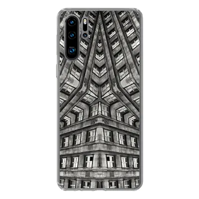 Produktbild von MuchoWow® Handyhülle Schutzhülle Hülle für Huawei P30 Pro Kunst - Schwarz - Weiß - Psychedelisch Silikon Softcase Handy Hülle - Schutzdeckel