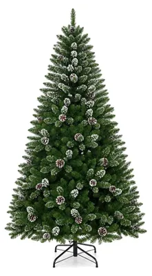 Image de Arbre de Noël artificiel, 180 cm (6 pieds), en PVC, avec support métallique
