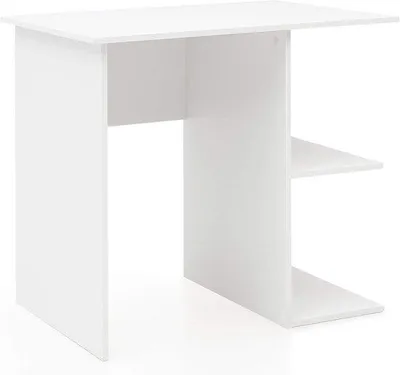 Produktbild von Famanu Computerbureau Weiß - Moderne Arbeitstisch mit Ablage - 82x60x76cm